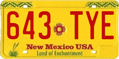 NM license plate 643TYE