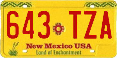 NM license plate 643TZA