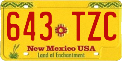 NM license plate 643TZC
