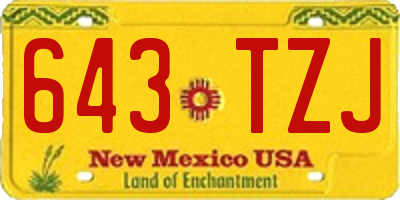 NM license plate 643TZJ