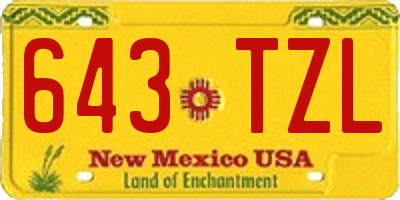 NM license plate 643TZL