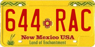 NM license plate 644RAC