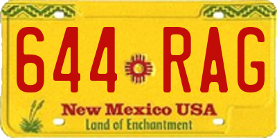 NM license plate 644RAG