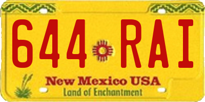 NM license plate 644RAI