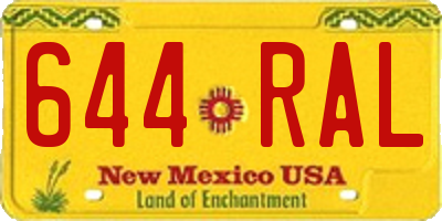 NM license plate 644RAL