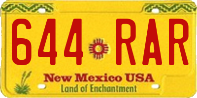 NM license plate 644RAR