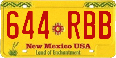 NM license plate 644RBB