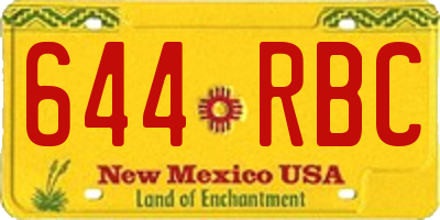 NM license plate 644RBC