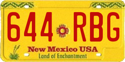 NM license plate 644RBG
