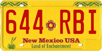 NM license plate 644RBI