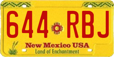 NM license plate 644RBJ