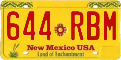 NM license plate 644RBM