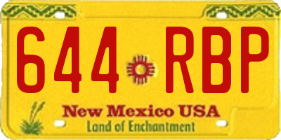 NM license plate 644RBP