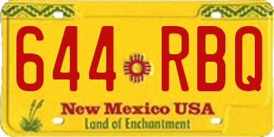 NM license plate 644RBQ