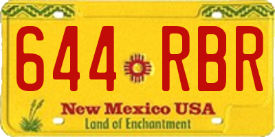 NM license plate 644RBR