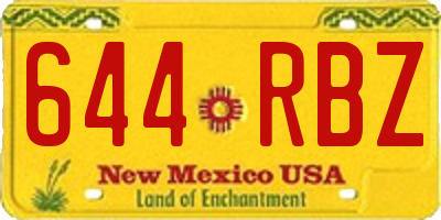NM license plate 644RBZ