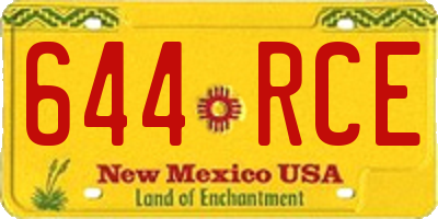 NM license plate 644RCE