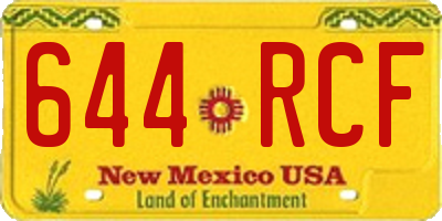 NM license plate 644RCF