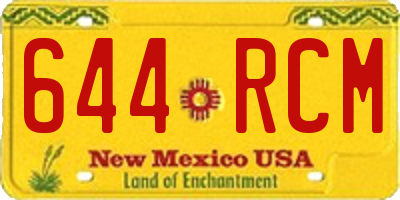 NM license plate 644RCM