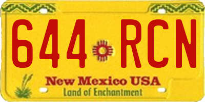 NM license plate 644RCN