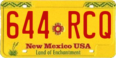 NM license plate 644RCQ