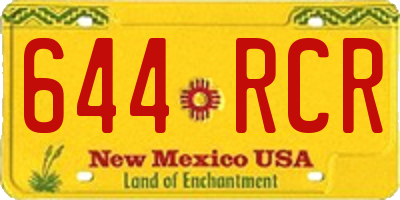 NM license plate 644RCR