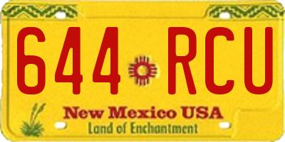 NM license plate 644RCU