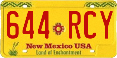 NM license plate 644RCY