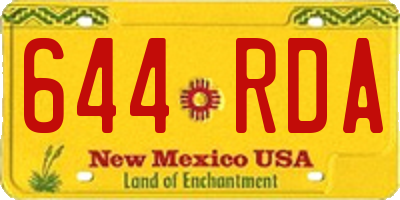 NM license plate 644RDA