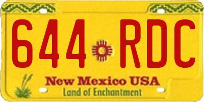 NM license plate 644RDC