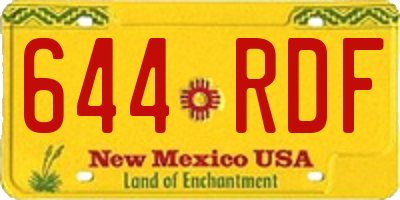 NM license plate 644RDF