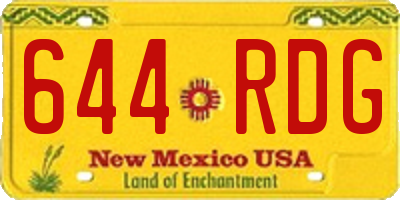 NM license plate 644RDG