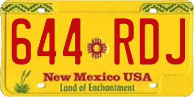 NM license plate 644RDJ