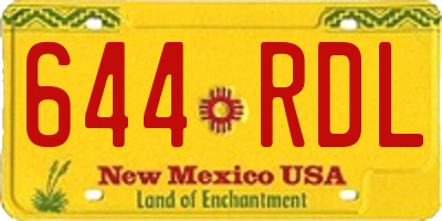 NM license plate 644RDL