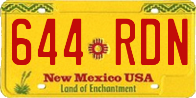 NM license plate 644RDN