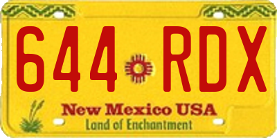 NM license plate 644RDX