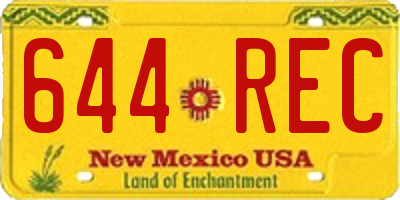 NM license plate 644REC