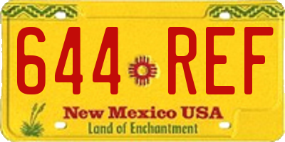 NM license plate 644REF