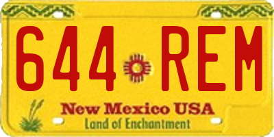 NM license plate 644REM