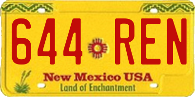 NM license plate 644REN