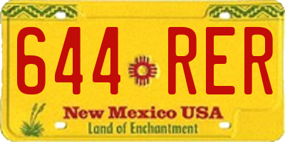 NM license plate 644RER