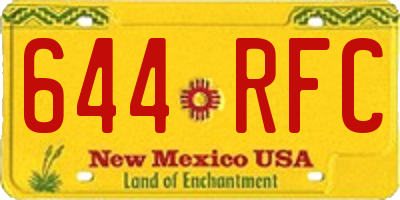 NM license plate 644RFC