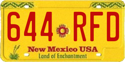 NM license plate 644RFD