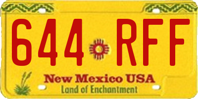 NM license plate 644RFF
