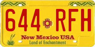 NM license plate 644RFH