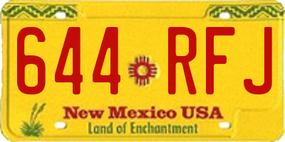 NM license plate 644RFJ