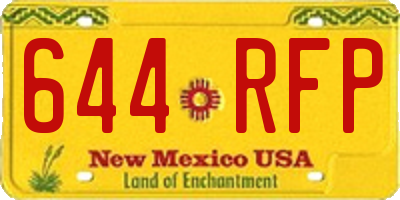 NM license plate 644RFP