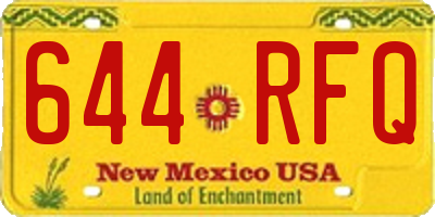 NM license plate 644RFQ