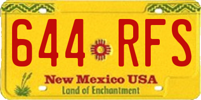 NM license plate 644RFS