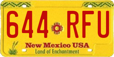 NM license plate 644RFU